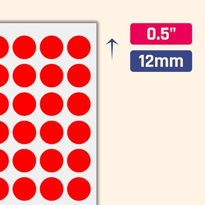 3000 Pieces, 1/2 inch - Red Dot Stickers, Small Round Circle Dots Labels - color: Red, size: 3000 Pieces