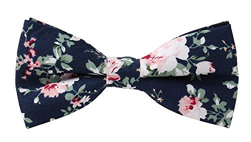 LEVAO Men's Cotton Floral Printing Bow Tie - color: Cb069