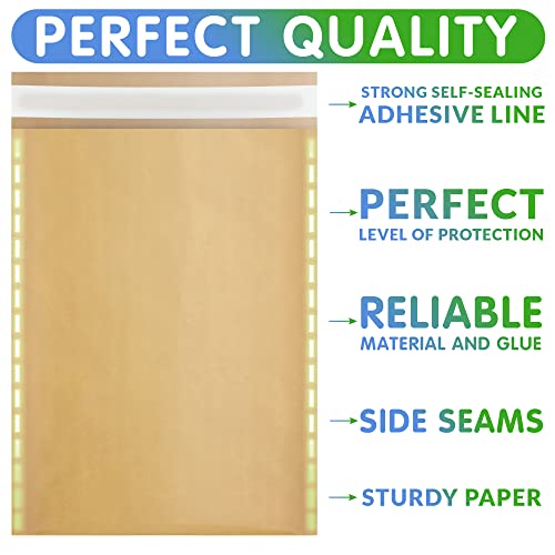 Kraft Bubble Mailers 8.5 x 13 Inch Natural Brown, Padded Envelopes Self Seal, Pack of 300, Bubble Lined Kraft Paper Mailing Envelopes for Shipping - color: Brown, size: 8.5" x 13" / 300 Pack