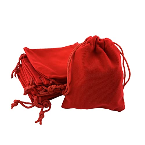 Palmhomee Pack of 48 3x4 Inch Velvet Drawstring Bags Gift Bag Velvet Pouch For Jewelry Wedding and Party Favor (Red) - color: Red