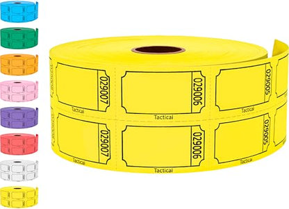 Tacticai 1000 Blank Raffle Tickets, 50/50 Double Roll, Yellow - color: B - Double Roll - 1,000 Tickets - Blank - Yellow