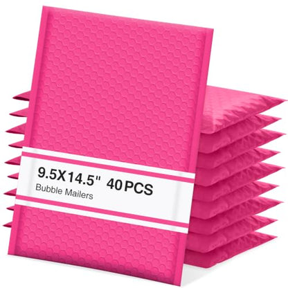UCGOU Bubble Mailers 9.5x14.5" 40 Pack Usable Size 9.5x13.5" Hot Pink - color: Hot Pink, size: 9.5x14.5" 40PC