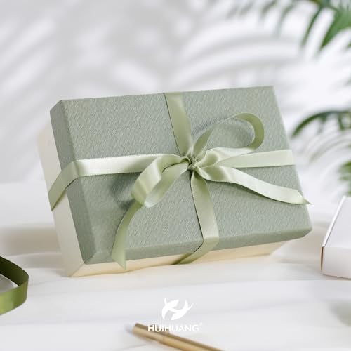 HUIHUANG Sage Green Double Faced Satin Ribbon 1/2 inch X 50 Yards - color: Dusty Sage, size: 1/2 inch