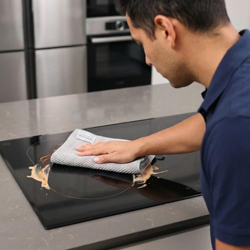 Microfiber Cleaning Cloths 6-Pack, Absorbent Textured Towels Large 12x16 In