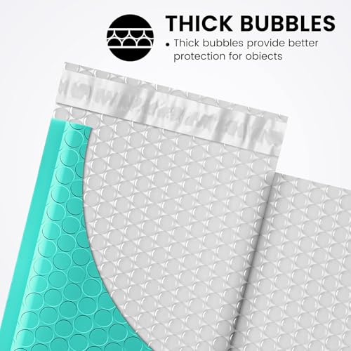 Fuxury Teal Bubble Mailers Bulk 4x8" 4000 Pack, Waterproof Padded Envelopes - color: Teal, size: 4×8" 4000PC