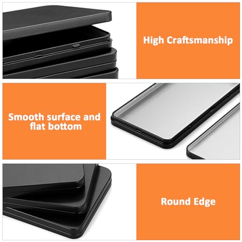 Hipiwe Metal Rectangular Cash Box with Lid - 4 Packs Currency Money Holder - color: Black