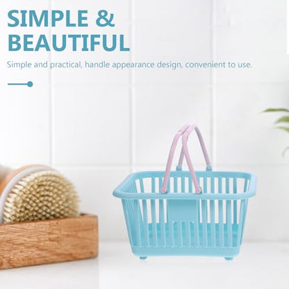 Cabilock Handheld Shopping Basket Plastic Storage Basket for Toys Home Sundries and Fruit Portable Grocery 6.29 X 5.11 X 3.14 in 2 Pack