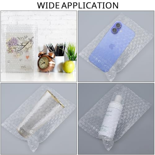 200 Pack 4" x 6" Bubble Out Bags Pouches, Double-Walled Bubble Cushioning Pouches Wrap Bags for Packing, Moving, Shipping, and Storage