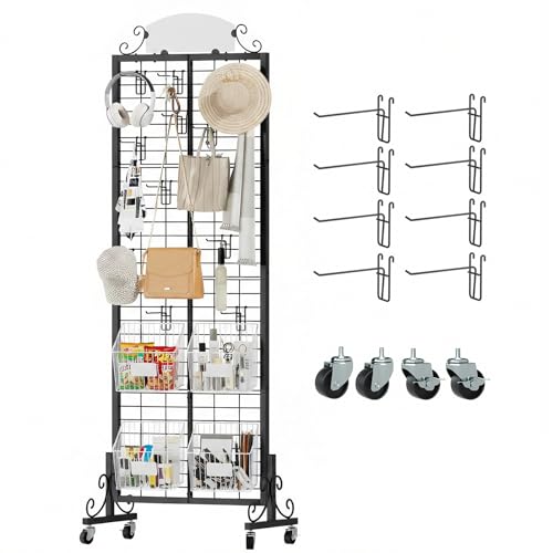 Urban Deco 2.2'x6.2' FT Gridwall Panel Display Stands with 8 Hooks - style: 1 Set