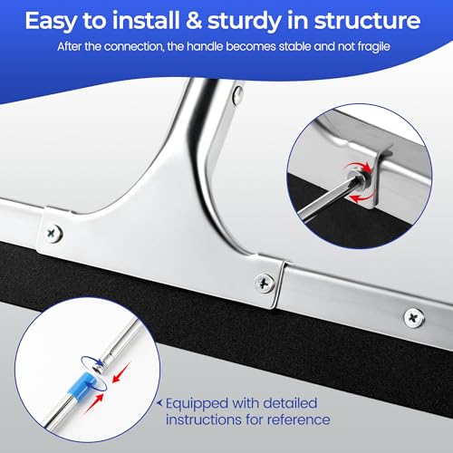 Aodaer Large Floor Squeegee with 62‘’ Adjustable Stainless Steel Handle