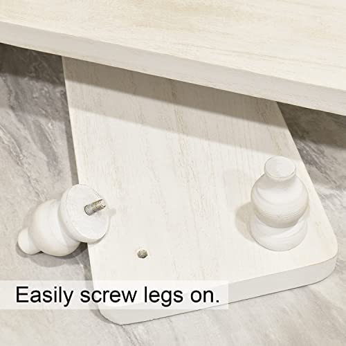 Ikee Design 2 Pcs Set Wooden Display Riser, Cupcake Dessert Display Riser - color: Wash White