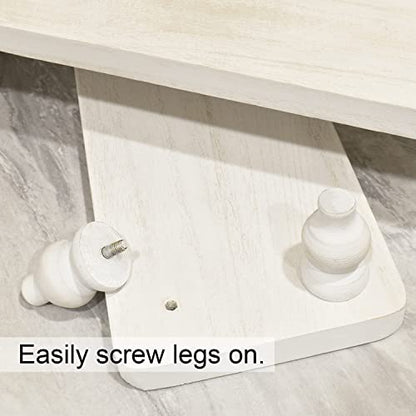 Ikee Design 2 Pcs Set Wooden Display Riser, Cupcake Dessert Display Riser - color: Wash White
