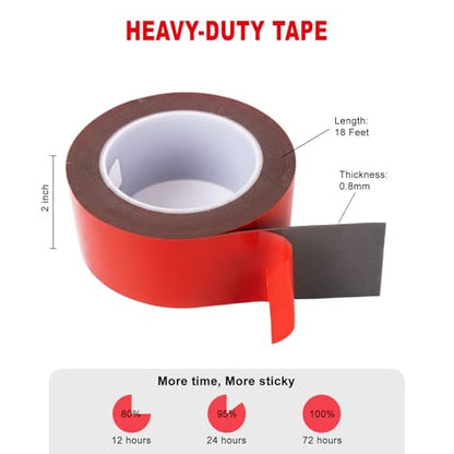 SANKA Double Sided Tape Heavy Duty Mounting Tape, Gray 2 in x 18 ft - color: Grey, size: 2 in x 18 ft