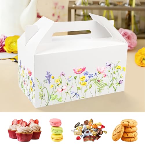 25 PCS Wild Flower Gift Boxes, Spring Party Favor Treat Birthday Candy Box