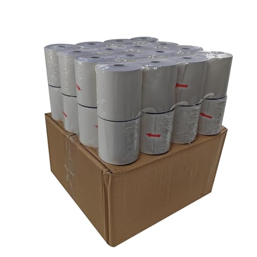 3-Ply Carbonless 3" x 65' White/Canary/Pink Receipt Paper (32 Rolls) for Restaurants, Kitchen & POS Cash Registers | Compatible with Star Micronics SP700, SP2000, UP389, Omni 480, TMU 220