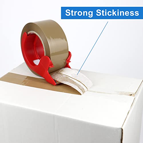 BOMEI PACK Brown Packing Tape No Noise, 2 Pack Quiet Packaging Tape Refill with Dispenser, 1.88 inch x 110 Yards, Heavy Duty Shipping Tape for Sealing Packing, Moving, Office&Storage