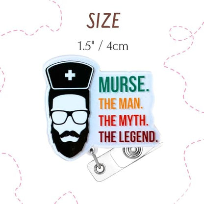 Murse Badge Reel Male Men Nurse Badge Reel ID Retractable Holder Alligator Clip Lanyard Nursing Nurses Reels Gift Funny Doctor Students Graduation Appreciation Supplies Week Accessories Office Gifts - style: Murse