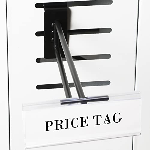 Oudain 8 Inch Slatwall Hooks with Label Holder,25 Pcs
