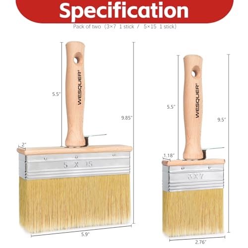 Wesquer Limewash Paint Brush Set 2 Pack Deck Stain Brush