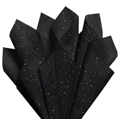 120 Sheets 14 x 20 Inch Black Glitter Tissue Paper for Gift Bags - color: Glitter Black