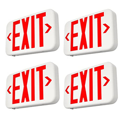 Freelicht 4 Pack Commercial Red Double-Sided LED Exit Sign 90 Min Backup - color: red, size: 4 Pack
