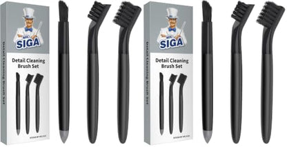 MR.SIGA Grout Cleaner Brush Set, Detail Cleaning Brush Set for Tiles, Sinks, Drains, Grout Brush for Edge, Crevice Cleaning (Pack of 2) - size: 6.2 x 0.7 x 0.8 inch (Pack of 2)