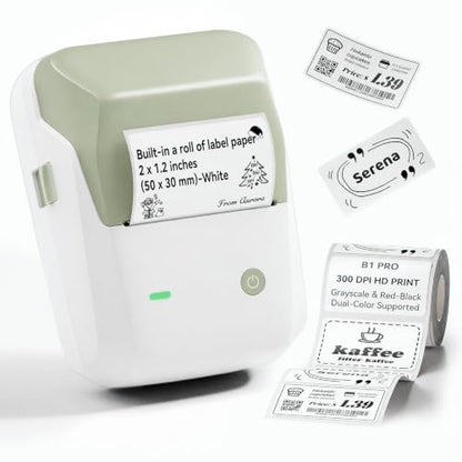 NIIMBOT B1Pro Label Maker, 300DPI HD Sticker Printer for Photo, Green - color: Green