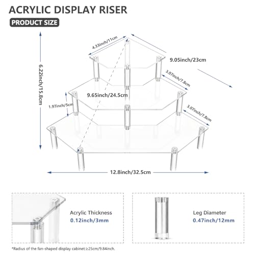 Gonice Acrylic Display Riser, 3 Tier Clear Perfume Organizer - size: 3 tier