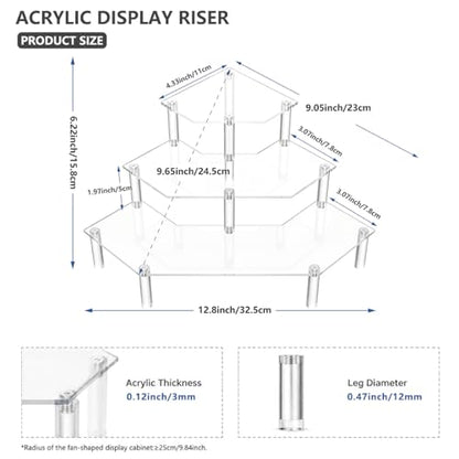 Gonice Acrylic Display Riser, 3 Tier Clear Perfume Organizer - size: 3 tier