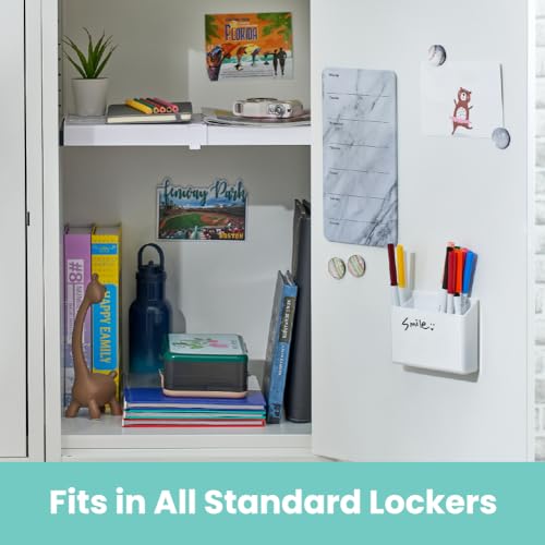 LockerMate Adjust-A-Shelf Locker Shelf, School Organizer, White - color: White