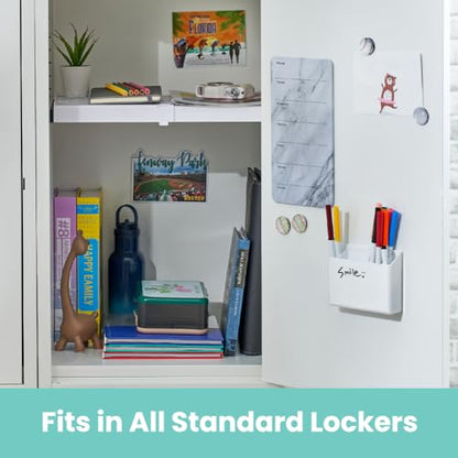 LockerMate Adjust-A-Shelf Locker Shelf, School Organizer, White - color: White