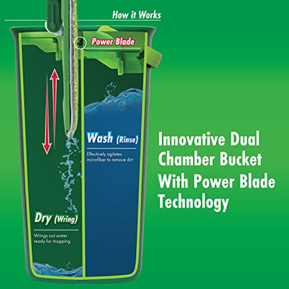 Libman Rinse 'n Wring Mop and Bucket System, 4 Microfiber Pads Included - style: 4 Pads