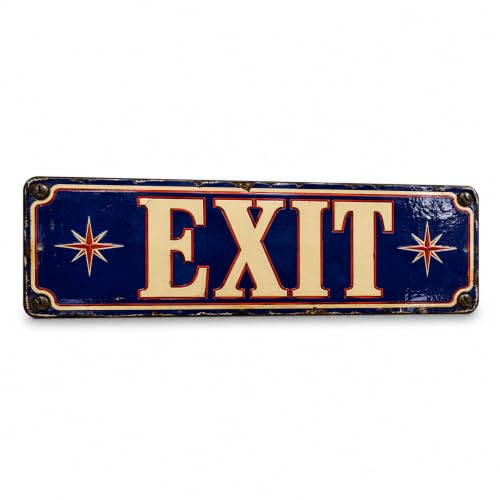 Exit Vintage Enamel Business Sign - style: EXIT