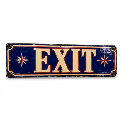 Exit Vintage Enamel Business Sign - style: EXIT