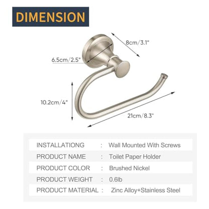 BESy Toilet Paper Holder Wall Mount Bathroom Tissue Holder Brushed Nickel - color: Brushed Nickel