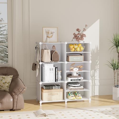 AWTATOS 6 Cube Closet Organizer Storage Shelves, White - color: White