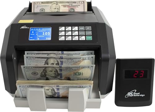 Royal Sovereign USD High Speed Money Counter, with Value Counting, Add and Batch Mode, UV/MG/IR Counterfeit Bill Detection for Small Business (RBC-ES250N)
