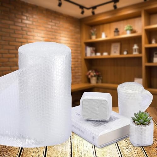 2 Pack Bubble Wrap Rolls For Moving Boxes, 3/16" Air Bubble, 12 Inch x 72 Feet Total, Perforated Every 12", Included 10 Poly Mailers 12" x 16", 20 Fragile Stickers
