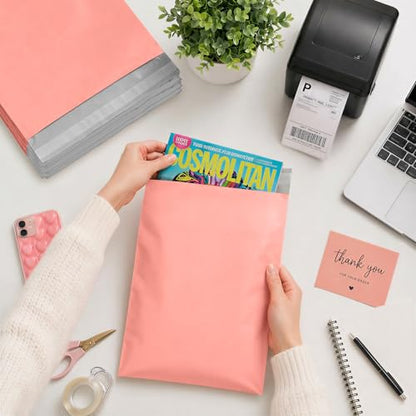 Metronic Poly Mailers 10x13 100PC Small Shipping Bags Envelopes for Clothes - color: Peach Pink, size: 10x13 100PC