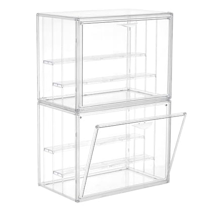 3 Layer Acrylic Display Case Stackable Clear Box for Collectibles,2 Pack - size: XLarge 2 Pack