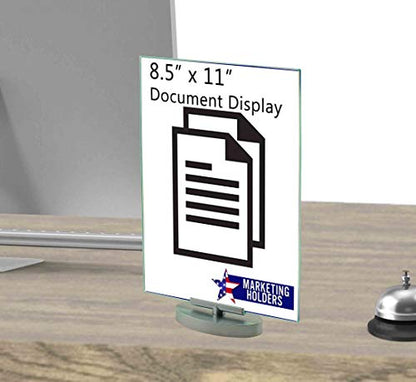 2 Pack Rotating Sign Holder 8.5" x 11" Double Side Swivel Ad Frame Menu or Event Announcement Counter Top Promotions Advertisement Holders Acrylic Clear by Marketing Holders