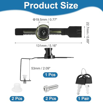 2.1" Luminous Sliding Glass Door Ratchet Lock Fit 1.57-1.97" Black - color: Black, size: 2.1"