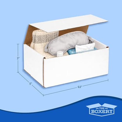 The Boxery Small White Shipping Boxes, 6.5x5x3-inch Corrugated Cardboard Mailer Box for Moving, Storage, Gifting, and Small Business, 50 Pack - size: 6.5"x5"x3"