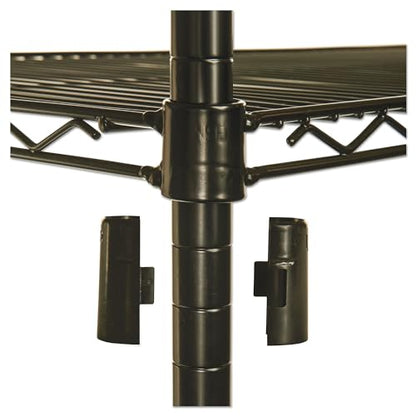 Alera NSF Certified Industrial Four-Shelf Wire Shelving Kit, 36w x 24d x 72h, Black - color: Black, size: 36" x 24" x 72"