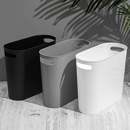 rejomiik Small Bathroom Trash Can, 3.5 Gallon Slim Garbage Can, White - color: White, size: 1 pack