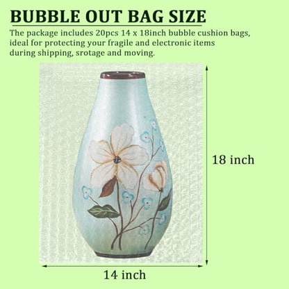 20 Pack Clear Bubble Out Bags, 14x18" Bubble Pouches Wrap - size: 14x18 inch