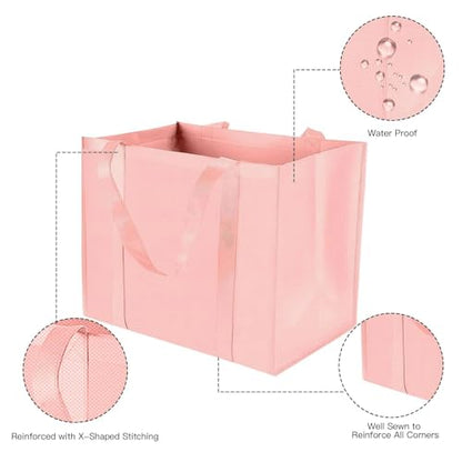 1 Pack Large Foldable Shopping Bag, 16" W x 13" H x 10" D, Reusable Grocery Bag, Used for Shopping - color: D2-red2