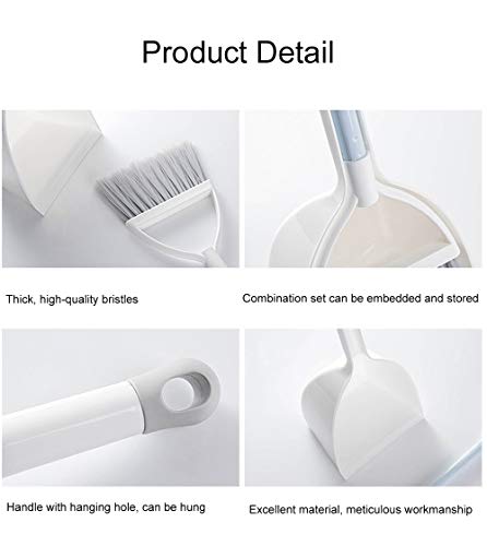 Mini Broom and Dustpan, Home Kitchen Sweeping for Kids(White+Gray) - color: White+gray