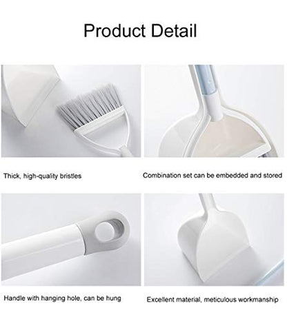 Mini Broom and Dustpan, Home Kitchen Sweeping for Kids(White+Gray) - color: White+gray
