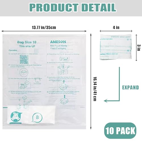 10 PCS 14"x16" Expanding Packing Foam for Shipping PC/Electronic Components/Equipment/Fragile Items, Rapid Expansion, Stable & Secure, Easy to Use - Essential for Moving